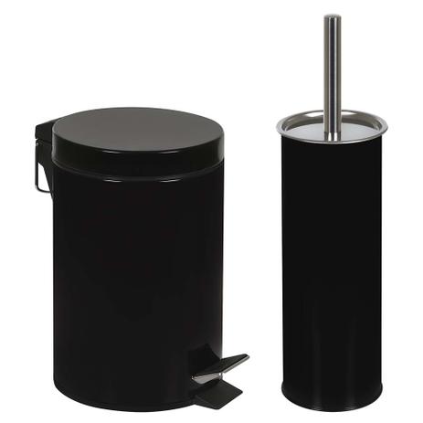 Conjunto Ágata Lixeira Preta 3L Escova Higienica Mor Menor preço em Conjunto Ágata Lixeira Preta 3L Escova Higienica Mor