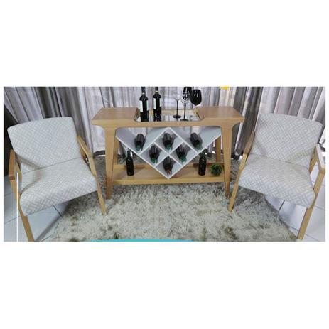 Conjunto Aparador Bar Penha com 2 Poltrona Caioba Nacional Moveis Menor preço em Conjunto Aparador Bar Penha com 2 Poltrona Caioba Nacional Moveis