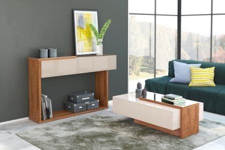 Conjunto Aparador E Mesa De Centro Milão Off White/Amêndoa - Lukaliam é boa?
