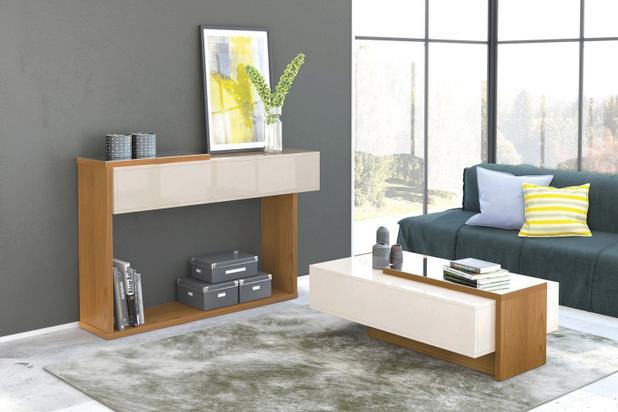 Conjunto Aparador E Mesa De Centro Milão Off White/Damasco - Lukaliam é boa?