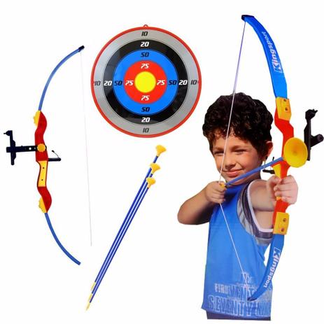 Conjunto arco e flecha com mira e alvo de pontos - Bel fix Menor preço em Conjunto arco e flecha com mira e alvo de pontos - Bel fix