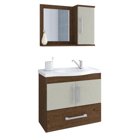 Conjunto Armário Banheiro Atenas com Espelheira MGM Amendoa/Off White - Mgm Moveis é boa?