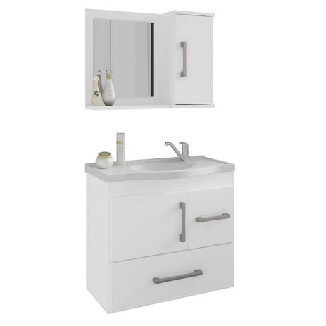 Conjunto Armário Banheiro Fortaleza com Espelheira MGM Amendoa/Branco - Mgm Moveis Menor preço em Conjunto Armário Banheiro Fortaleza com Espelheira MGM Amendoa/Branco - Mgm Moveis