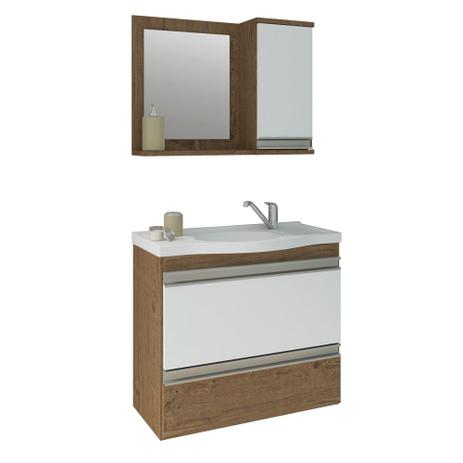 Conjunto Armário Banheiro Grécia com Espelheira MGM Amendoa/Branco - Mgm moveis é boa?