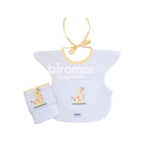 Conjunto Babador e Pano de Boca - Nature Xadrez Amarelo - Biramar Menor preço em Conjunto Babador e Pano de Boca - Nature Xadrez Amarelo - Biramar