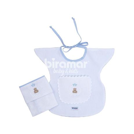 Conjunto Babador e Pano de Boca - Theodore Poa Xadrez Azul - Biramar Menor preço em Conjunto Babador e Pano de Boca - Theodore Poa Xadrez Azul - Biramar