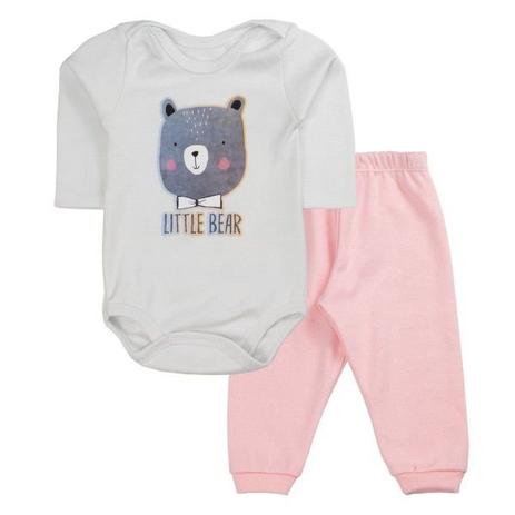 Conjunto Baby Urso Menina Rosa - UP Kids Menor preço em Conjunto Baby Urso Menina Rosa - UP Kids