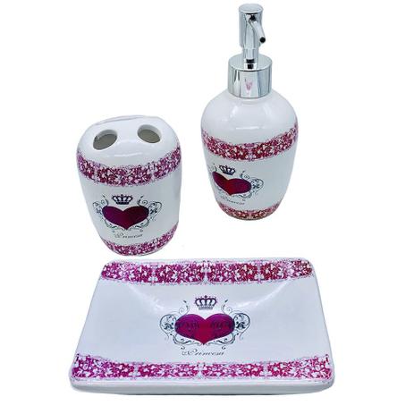 Conjunto Banheiro Porcelana Branco Princesa 3pcs - Kit girl é boa?