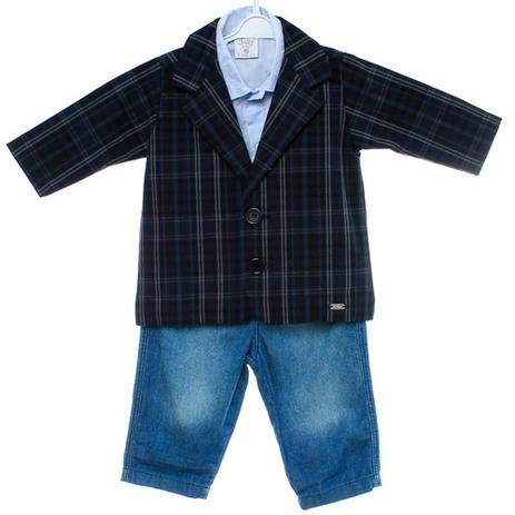 Conjunto Bebê 3 Peças com Blazer e Jeans - Tilly Menor preço em Conjunto Bebê 3 Peças com Blazer e Jeans - Tilly