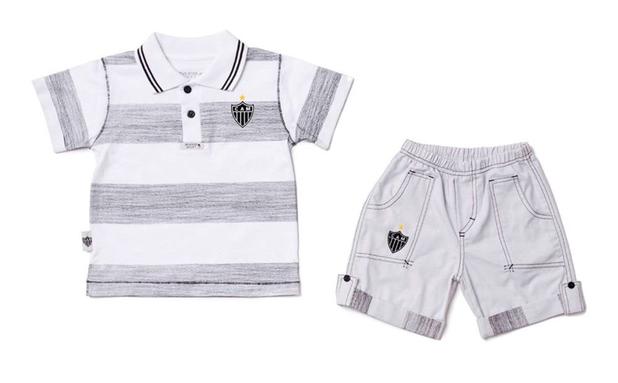 Conjunto Bebê Atlético MG Polo e Bermuda Oficial - Revedor Menor preço em Conjunto Bebê Atlético MG Polo e Bermuda Oficial - Revedor