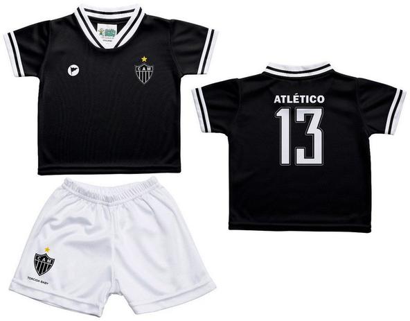 Conjunto Bebê Atlético MG Uniforme Preto - Torcida Baby - Revedor Menor preço em Conjunto Bebê Atlético MG Uniforme Preto - Torcida Baby - Revedor