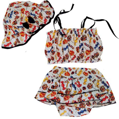 conjunto de banho de sol para bebe