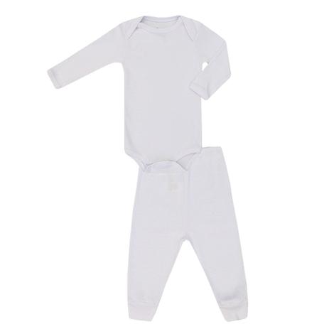 Conjunto Bebê Básico Body Manga Longa e Calça Branco - Baby duck Menor preço em Conjunto Bebê Básico Body Manga Longa e Calça Branco - Baby duck