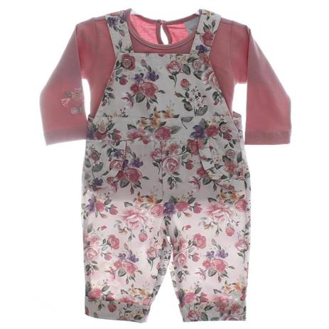 Conjunto Bebê Blusa e Jardineira Floral - Anjos baby Menor preço em Conjunto Bebê Blusa e Jardineira Floral - Anjos baby