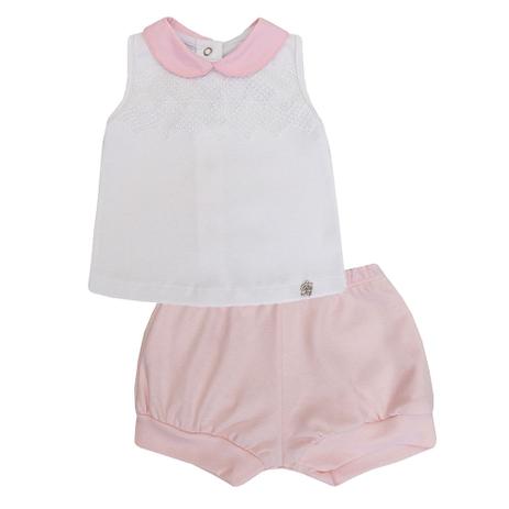 Conjunto Bebê Blusa e Short Suedine com Renda - Bibe Menor preço em Conjunto Bebê Blusa e Short Suedine com Renda - Bibe