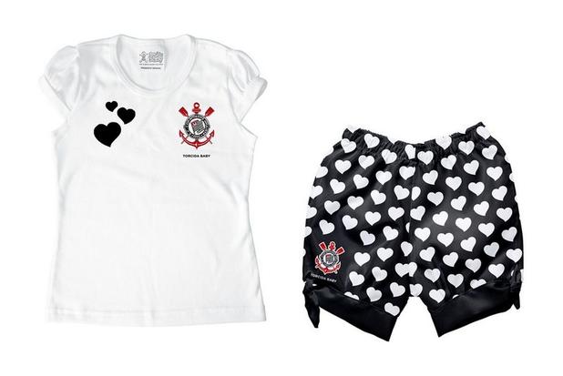 Conjunto Bebê Corinthians Corações - Torcida Baby Menor preço em Conjunto Bebê Corinthians Corações - Torcida Baby