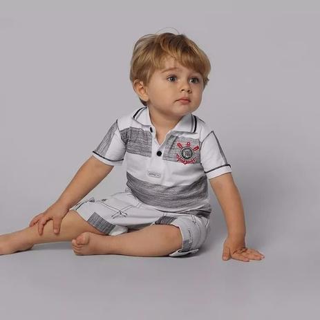 Conjunto Bebê Corinthians Polo e Bermuda Oficial - Revedor Menor preço em Conjunto Bebê Corinthians Polo e Bermuda Oficial - Revedor