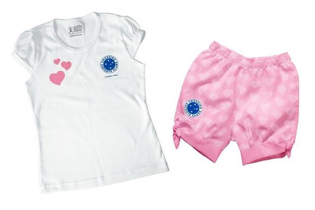 Conjunto Bebê Cruzeiro Rosa Oficial - Torcida Baby Menor preço em Conjunto Bebê Cruzeiro Rosa Oficial - Torcida Baby