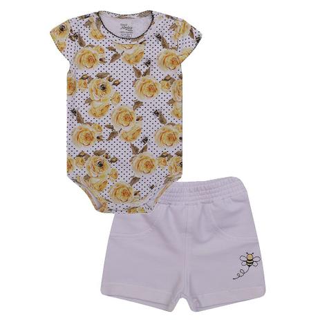 Conjunto Bebe Feminino Body E Short Abelhinha Anjos Baby Conjuntos De Bebes Magazine Luiza