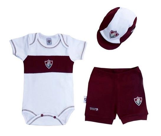 Conjunto Bebê Fluminense com Body e Boné Oficial - Revedor Menor preço em Conjunto Bebê Fluminense com Body e Boné Oficial - Revedor