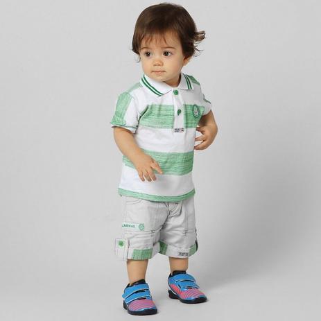 Conjunto Bebê/Infantil Palmeiras Polo e Bermuda Oficial - Revedor Menor preço em Conjunto Bebê/Infantil Palmeiras Polo e Bermuda Oficial - Revedor