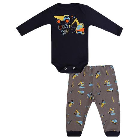 Conjunto Bebê Masculino Body e Calça Trator - Baby duck Menor preço em Conjunto Bebê Masculino Body e Calça Trator - Baby duck