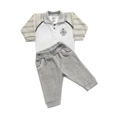 Conjunto bebê menino plush slleve striped manga longa - Sonho Mágico Menor preço em Conjunto bebê menino plush slleve striped manga longa - Sonho Mágico