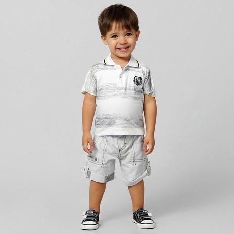 Conjunto Bebê Santos Polo e Bermuda Oficial - Revedor Menor preço em Conjunto Bebê Santos Polo e Bermuda Oficial - Revedor