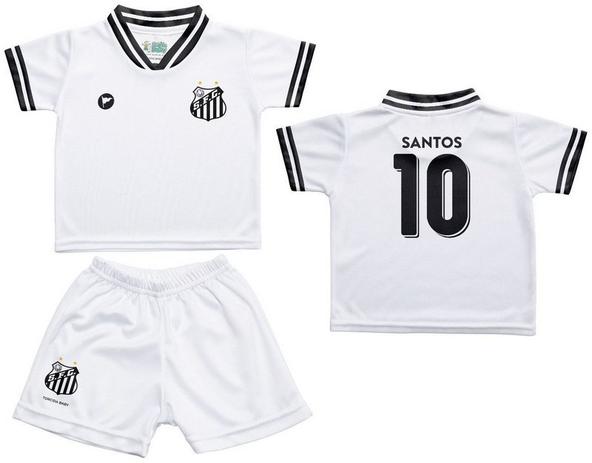 Conjunto Bebê Santos Uniforme Branco - Torcida Baby - Revedor Menor preço em Conjunto Bebê Santos Uniforme Branco - Torcida Baby - Revedor