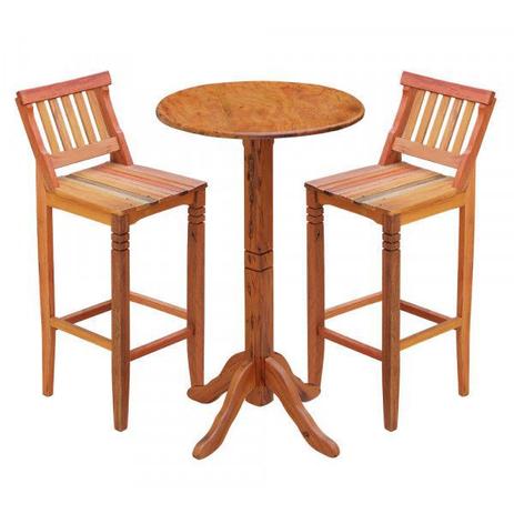 Conjunto Bistro 1 Mesa e 2 Banquetas Altas Conforto com Encosto Madeira de Demolição - Móveis Decora Menor preço em Conjunto Bistro 1 Mesa e 2 Banquetas Altas Conforto com Encosto Madeira de Demolição - Móveis Decora