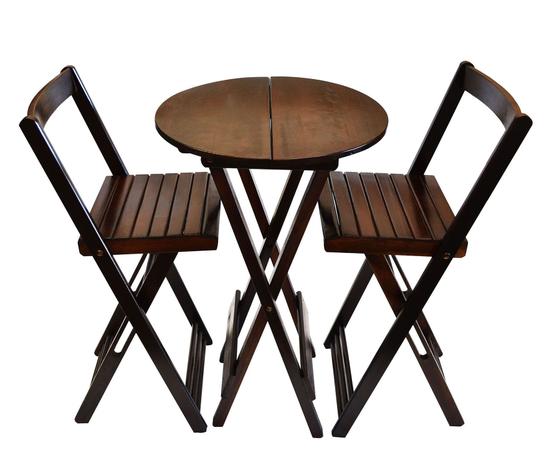 Conjunto Bistro Bar Dobravel 1 Mesa 2 Banquetas Madeira - Jacaranda Menor preço em Conjunto Bistro Bar Dobravel 1 Mesa 2 Banquetas Madeira - Jacaranda