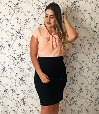 Conjunto Blusa Laço Gravata + Saia Lapis Moda Evangelica - Manu Ellas Modas  - Conjunto de Roupa Feminina - Magazine Luiza