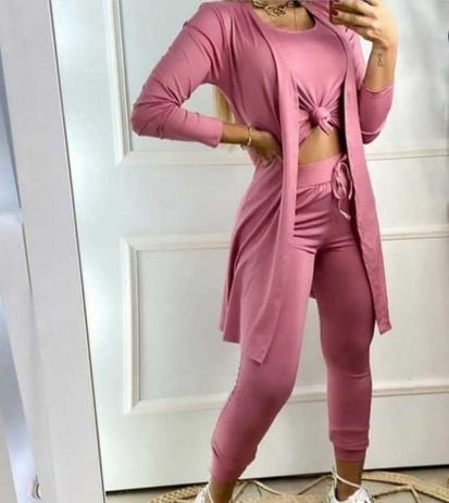 Conjunto Blusinha Feminino Blusa Calça E Cardigã 3 Peças - Prestige Moda