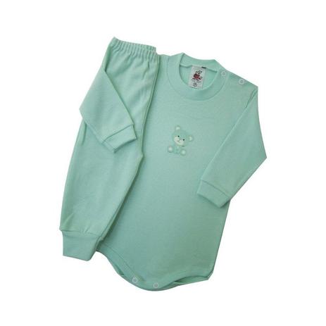 Conjunto Body c/ Aplique de Urso - Verde - Fox red Menor preço em Conjunto Body c/ Aplique de Urso - Verde - Fox red