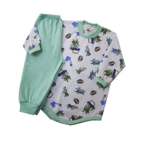 Conjunto Body c/ Estampa de Cachorrinho c/ Calça Verde - Fox red Menor preço em Conjunto Body c/ Estampa de Cachorrinho c/ Calça Verde - Fox red