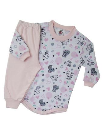 Conjunto Body c/ Estampa de Gata c/ Calça Rosa - Fox red Menor preço em Conjunto Body c/ Estampa de Gata c/ Calça Rosa - Fox red