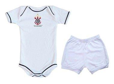 Conjunto Body e Shorts Corinthians Branco Torcida Baby - Revedor Menor preço em Conjunto Body e Shorts Corinthians Branco Torcida Baby - Revedor