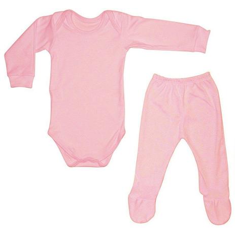 Conjunto Body Manga Longa e Mijão Rosa Liso - Balão kids Menor preço em Conjunto Body Manga Longa e Mijão Rosa Liso - Balão kids