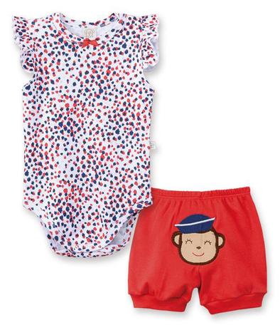 Conjunto Body regata fru-fru com short Pingo Lelê Macaquinha Marinheira Vermelho Menor preço em Conjunto Body regata fru-fru com short Pingo Lelê Macaquinha Marinheira Vermelho