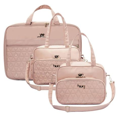 Conjunto bolsa maternidade Docinho bege - Hug Menor preço em Conjunto bolsa maternidade Docinho bege - Hug