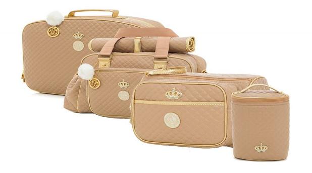 Conjunto bolsa maternidade Vienna caramelo 04 peças - Lequiqui Menor preço em Conjunto bolsa maternidade Vienna caramelo 04 peças - Lequiqui