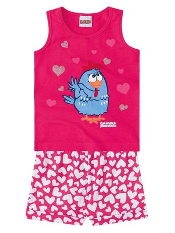 Conjunto Brandili Galinha Pintadinha Blusa e Short Pink Menor preço em Conjunto Brandili Galinha Pintadinha Blusa e Short Pink