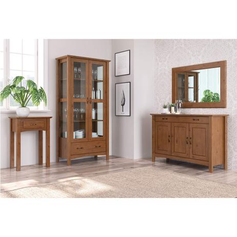 Conjunto Buffet, Mesa Lateral, Cristaleira e Espelho Móveis MPO Acácia Menor preço em Conjunto Buffet, Mesa Lateral, Cristaleira e Espelho Móveis MPO Acácia