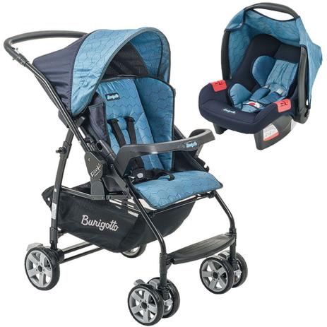 Conjunto Burigotto Carrinho de Bebê Rio K Reversível Azul com Bebê Conforto Touring Evolution Azul IXCJ4016PR55 Menor preço em Conjunto Burigotto Carrinho de Bebê Rio K Reversível Azul com Bebê Conforto Touring Evolution Azul IXCJ4016PR55