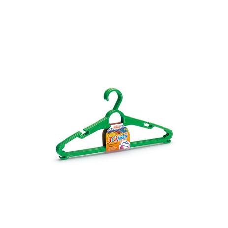 Conjunto C/ 3 Cabides C/ Cava Sortido Plástico - Nitron Menor preço em Conjunto C/ 3 Cabides C/ Cava Sortido Plástico - Nitron