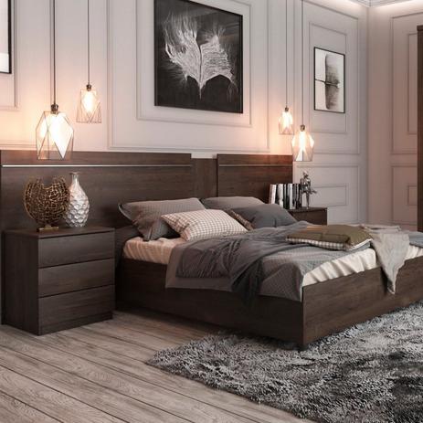Conjunto Cabeceira Casal 6 Gavetas e Cama Casal Mônaco Tcil Móveis Cumaru Rustic/Cumaru Rustic Menor preço em Conjunto Cabeceira Casal 6 Gavetas e Cama Casal Mônaco Tcil Móveis Cumaru Rustic/Cumaru Rustic