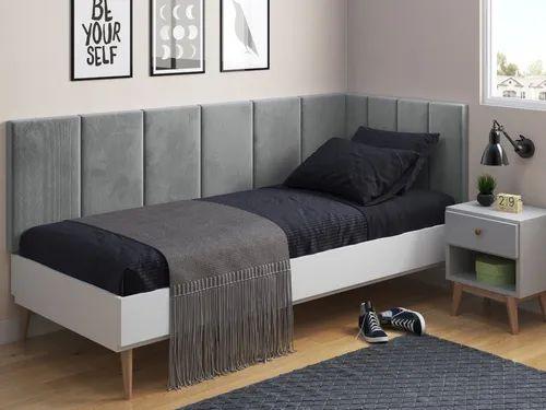 Conjunto cabeceira solteiro mas proteção lateral para cama cinza suede com kit de instalação - R.B.S Menor preço em Conjunto cabeceira solteiro mas proteção lateral para cama cinza suede com kit de instalação - R.B.S
