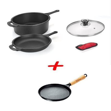 Conjunto Caçarola Frigideira Multiuso Ferro + Tapioca Ferro - Panela mineira é ruim? Conjunto Caçarola Frigideira Multiuso Ferro + Tapioca Ferro - Panela mineira é boa?