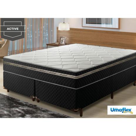Conjunto Cama Box Active + Colchão Queen Size Molas Ensacadas 158x198x66cm  - Umaflex - Cama Box Queen Size - Magazine Luiza