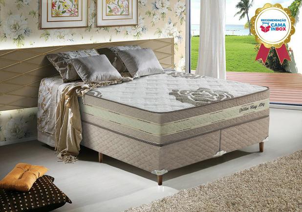 Conjunto Cama box (Colchão + Box) Molas Ensacadas Tamanho Viúva GOLDEN SLEEP King - Pilow top-in com espumas progressivas -128x188x69 - King Konfort Menor preço em Conjunto Cama box (Colchão + Box) Molas Ensacadas Tamanho Viúva GOLDEN SLEEP King - Pilow top-in com espumas progressivas -128x188x69 - King Konfort